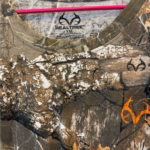 Realtree Camouflage Long Sleeve Shirt with Orange Logo - Picture 3 of 5